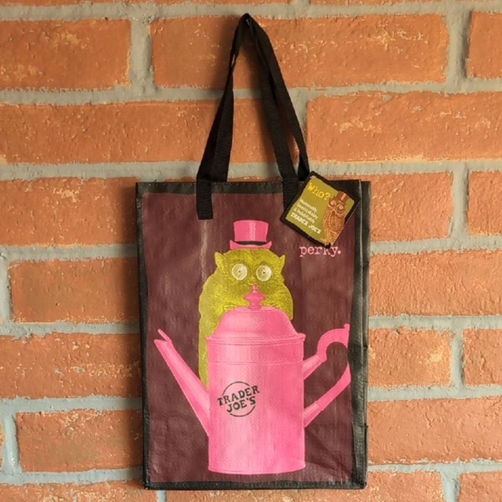 NWT Trader Joe's Who? Perky Owl Uni-corny Reusable‎ Tote Bag 🛍️